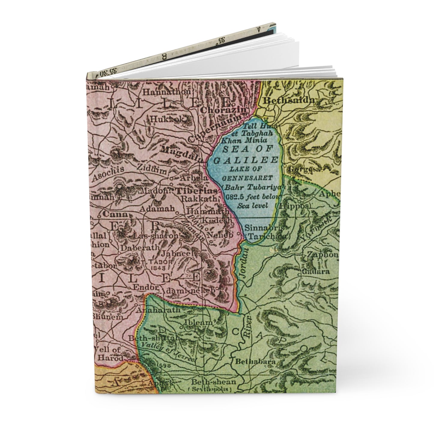 Antique Color Map of Galilee Hardcover Journal - Sanctus Art Gallery