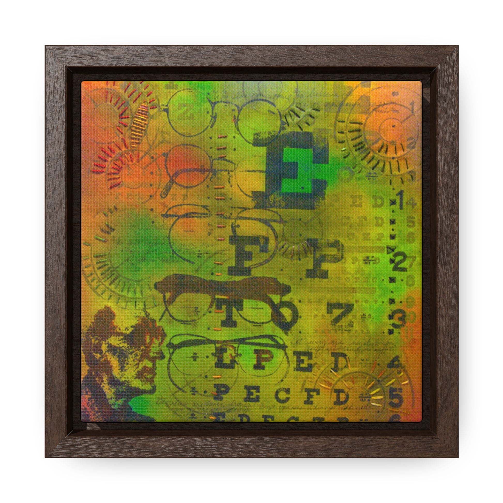 Eye Exam - Framed Gallery Canvas Wrap - Sanctus Art Gallery
