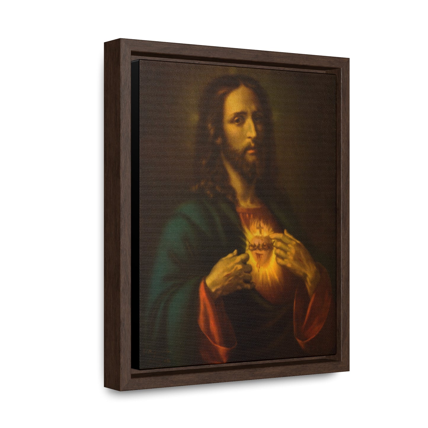 1876 Sacred Heart of Jesus Framed, Gallery Canvas Wrap, 8"x10" - Studio Lams Creative Collective