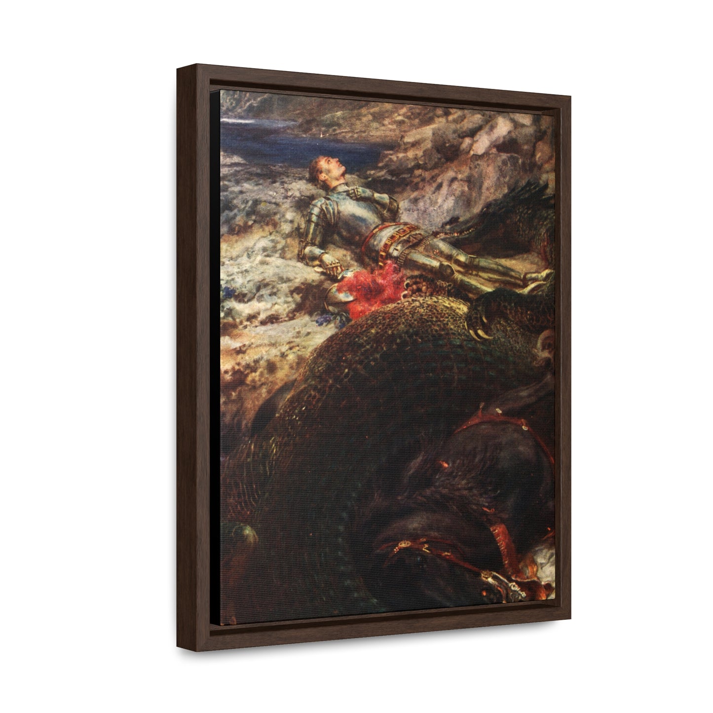St. George and the Dragon Framed Canvas - Sanctus Art Gallery