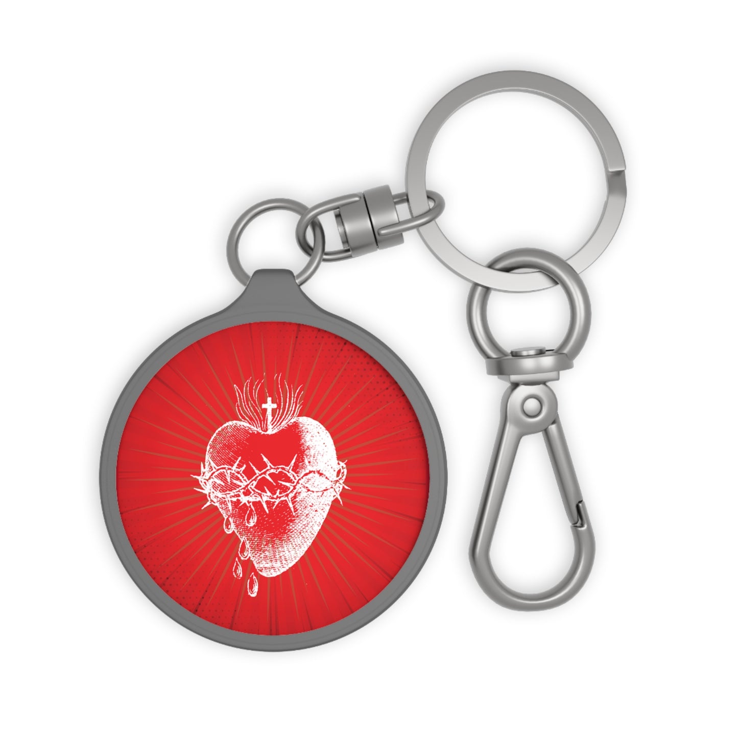 Sacred Heart of Jesus Keyring Tag - Studio Lams Creative Collective