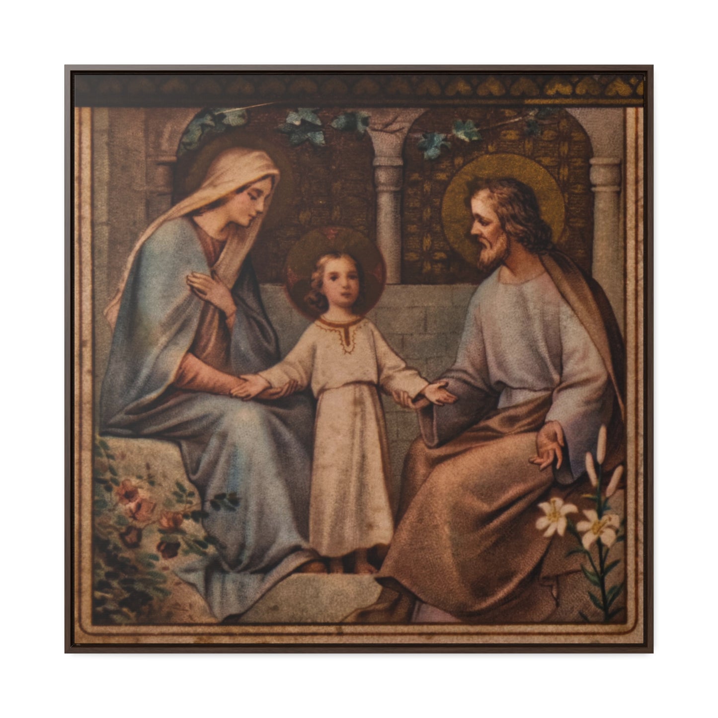 Holy Family - Framed Gallery Canvas Wrap - Sanctus Art Gallery