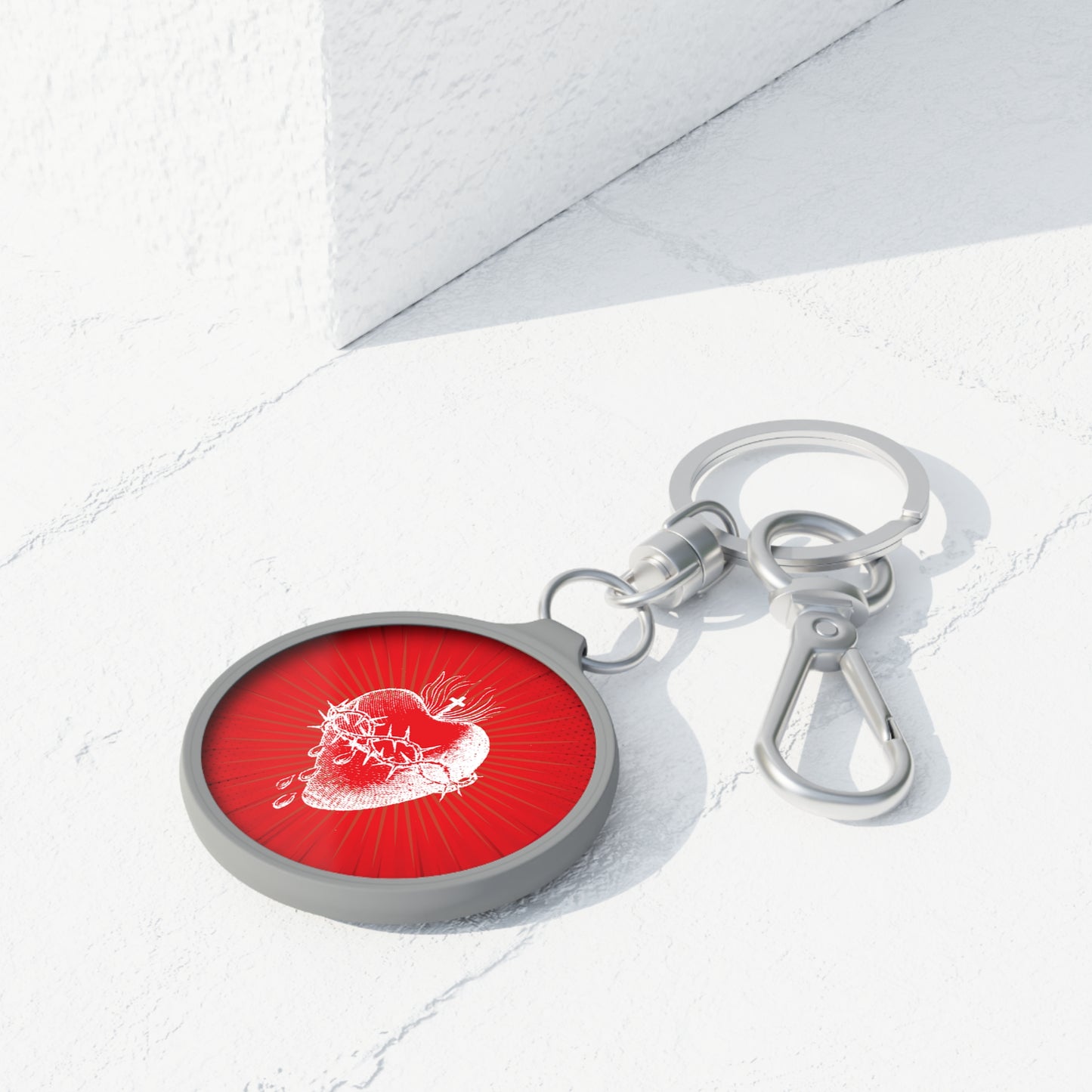 Sacred Heart of Jesus Keyring Tag - Studio Lams Creative Collective