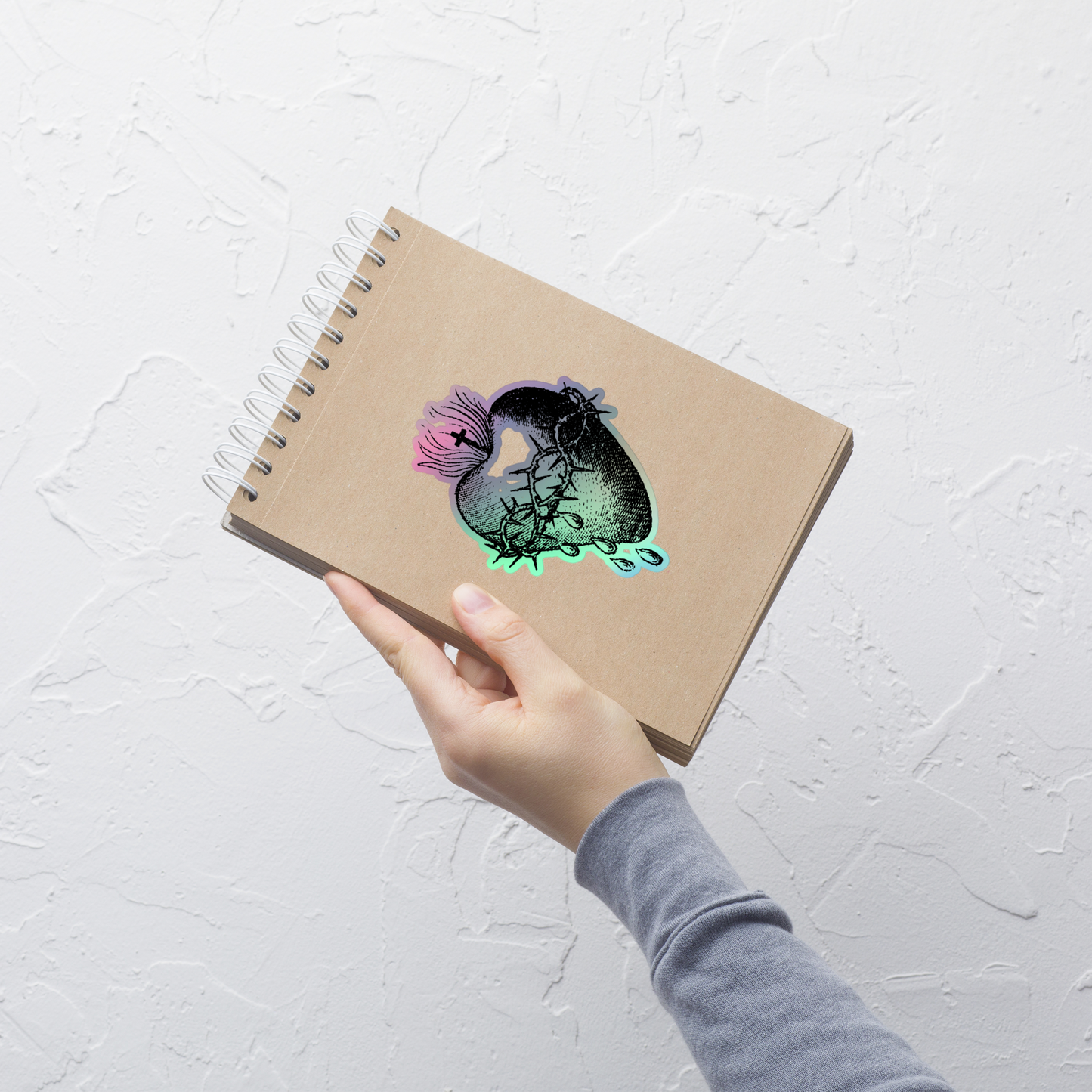 Sacred Heart of Jesus Holographic Stickers - Studio Lams Creative Collective