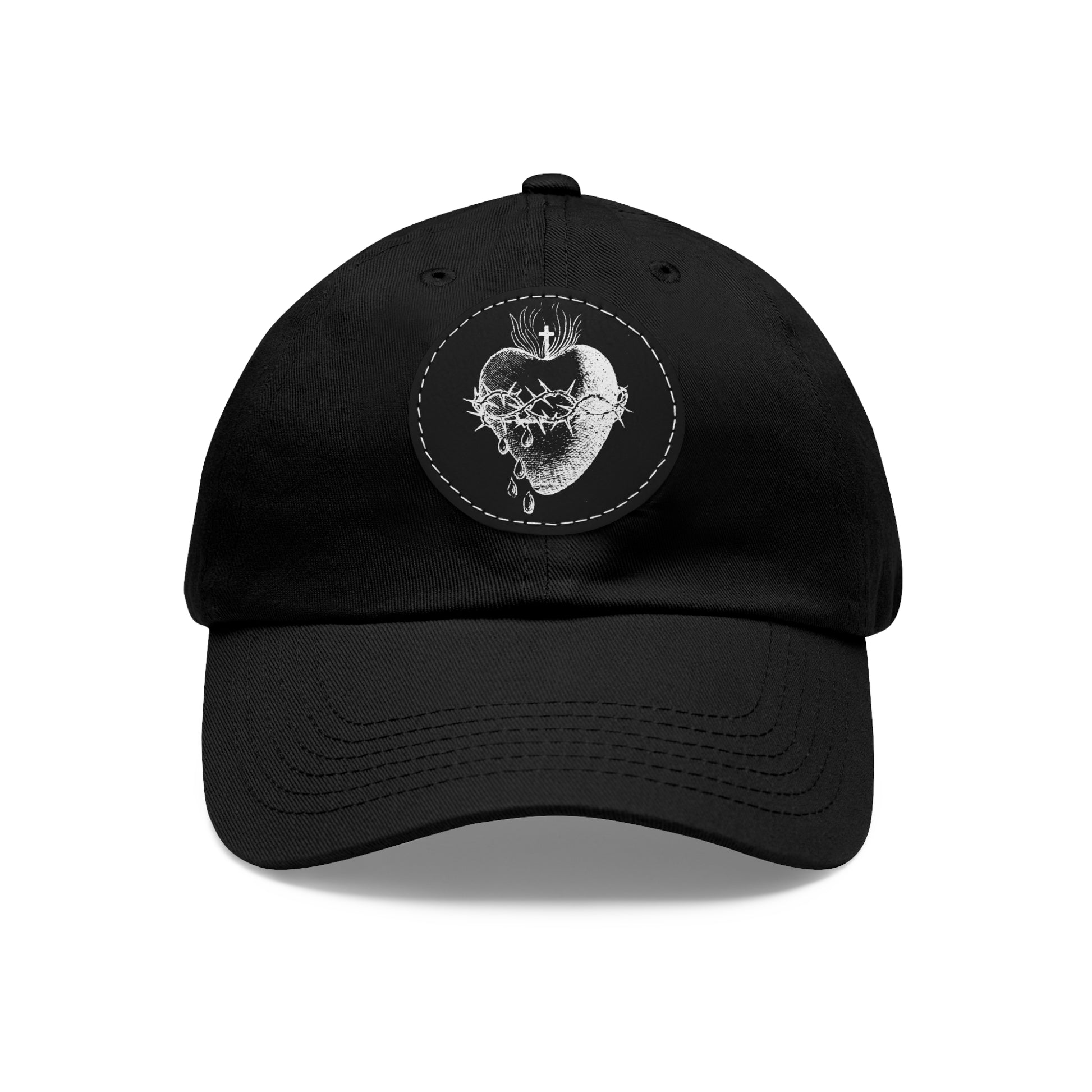 Sacred Heart of Jesus Hat with Leather Patch (Round) - Sanctus Art Gallery