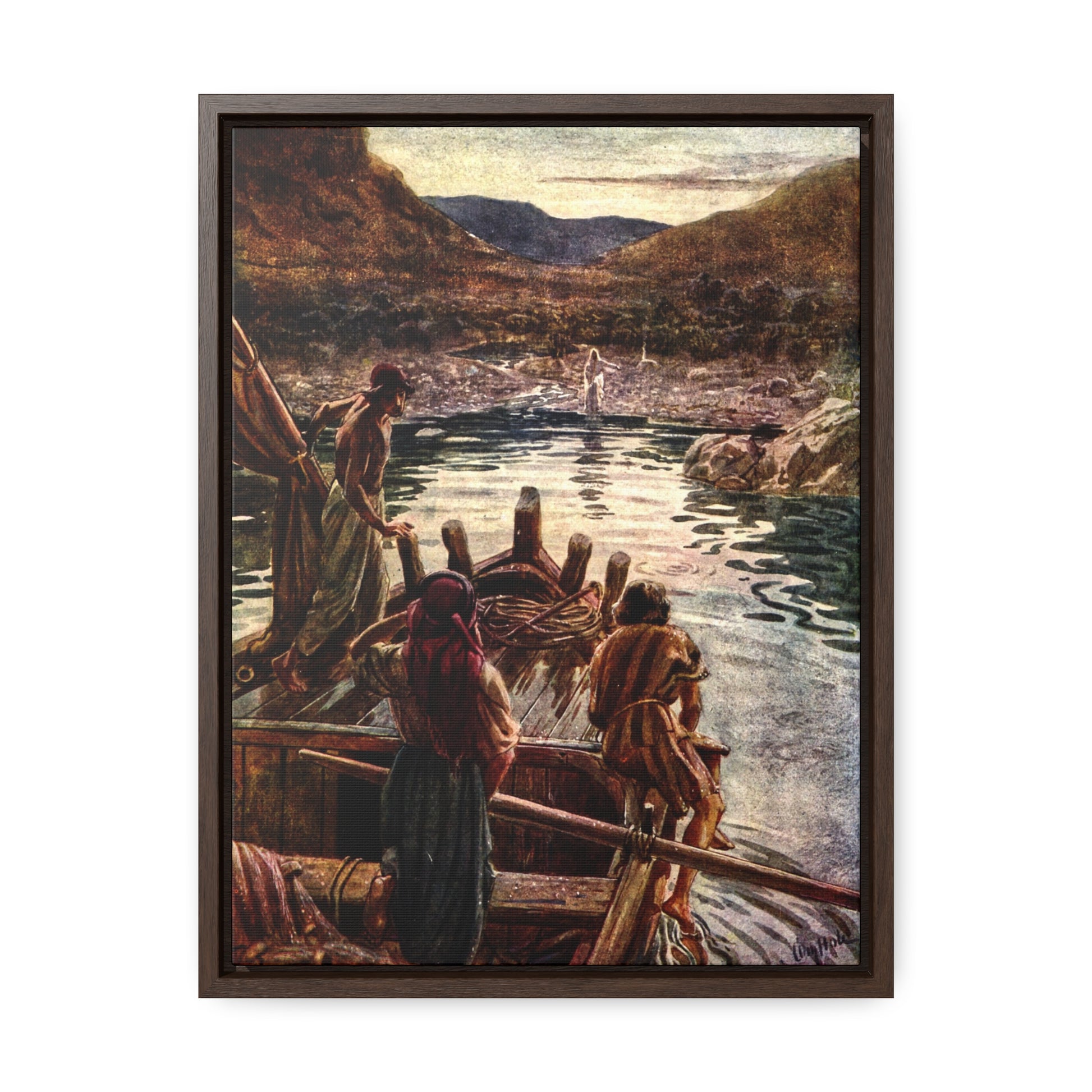 Jesus on the Shore Framed Canvas - Sanctus Art Gallery