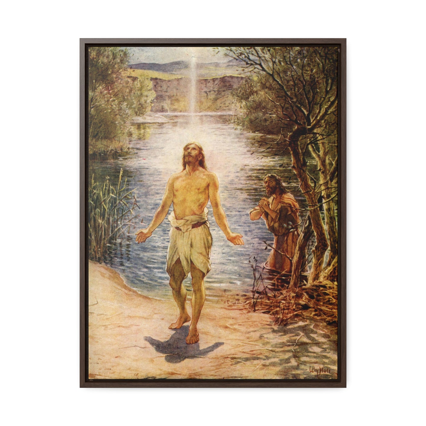 The Baptism of Jesus Framed Canvas - Sanctus Art Gallery