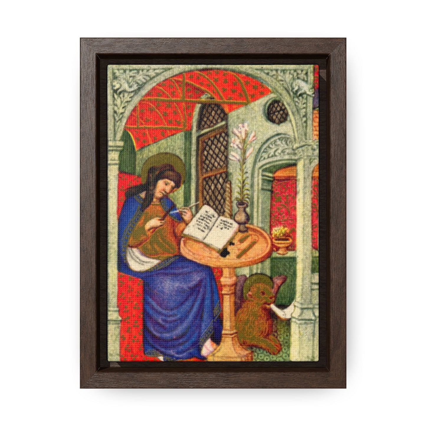 St Mark 15th Century, Framed, Gallery Canvas Wrap, 5"x7" - Studio Lams Creative Collective
