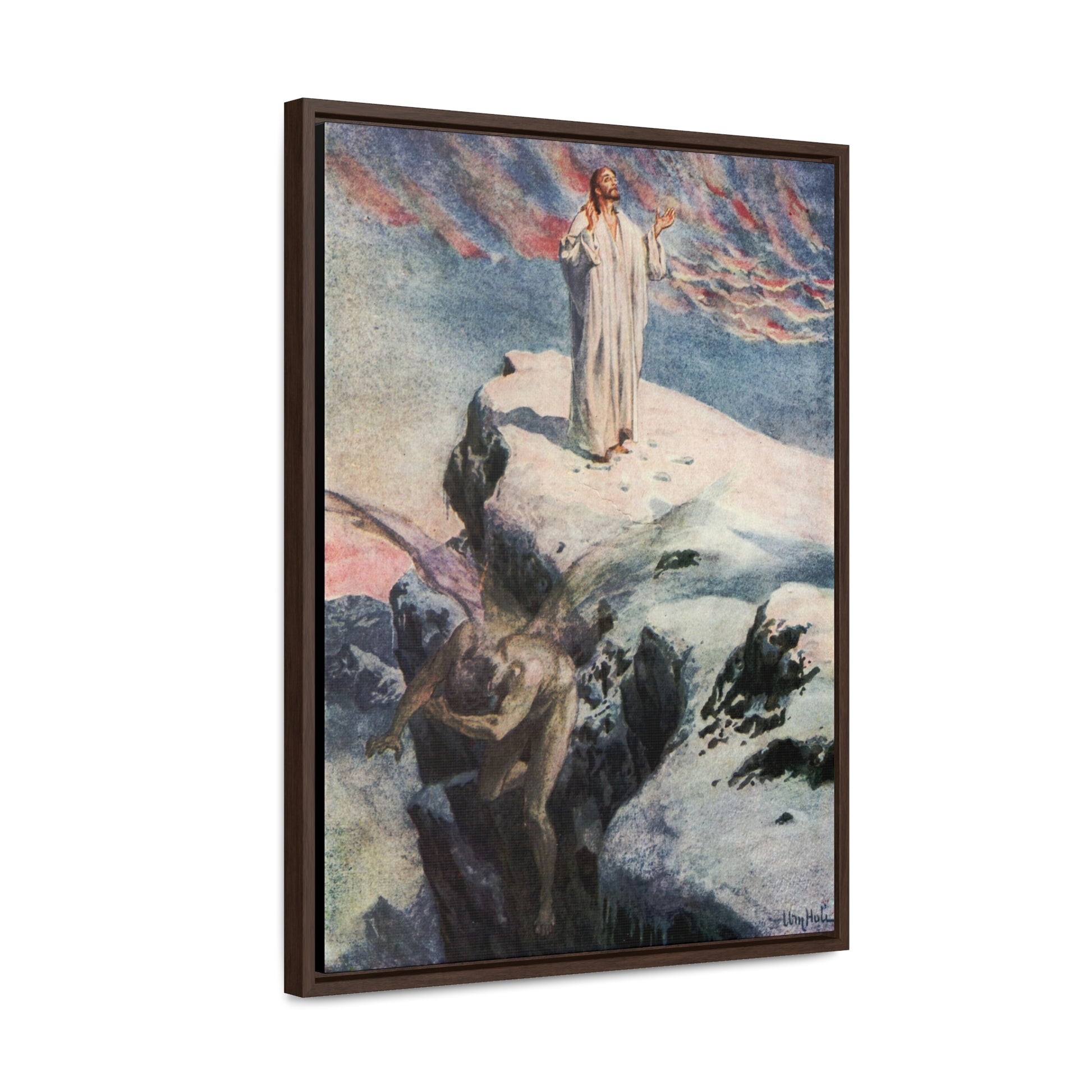 The Temptation of Jesus Framed Canvas - Sanctus Art Gallery