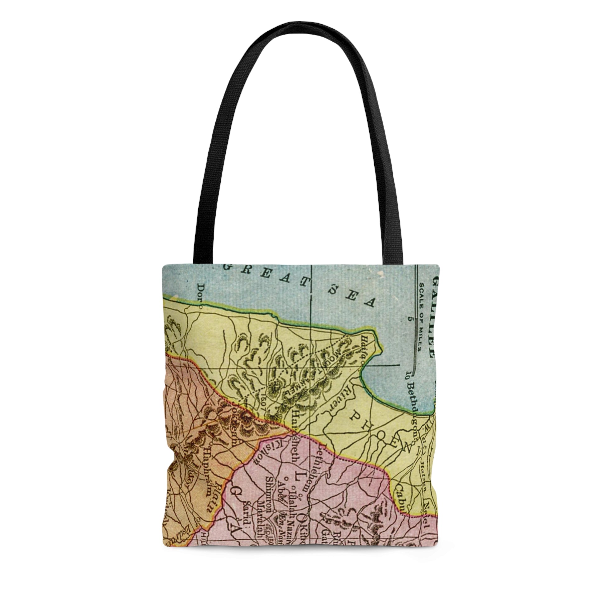 Ancient Color Map of Galilee Tote Bag - Sanctus Art Gallery