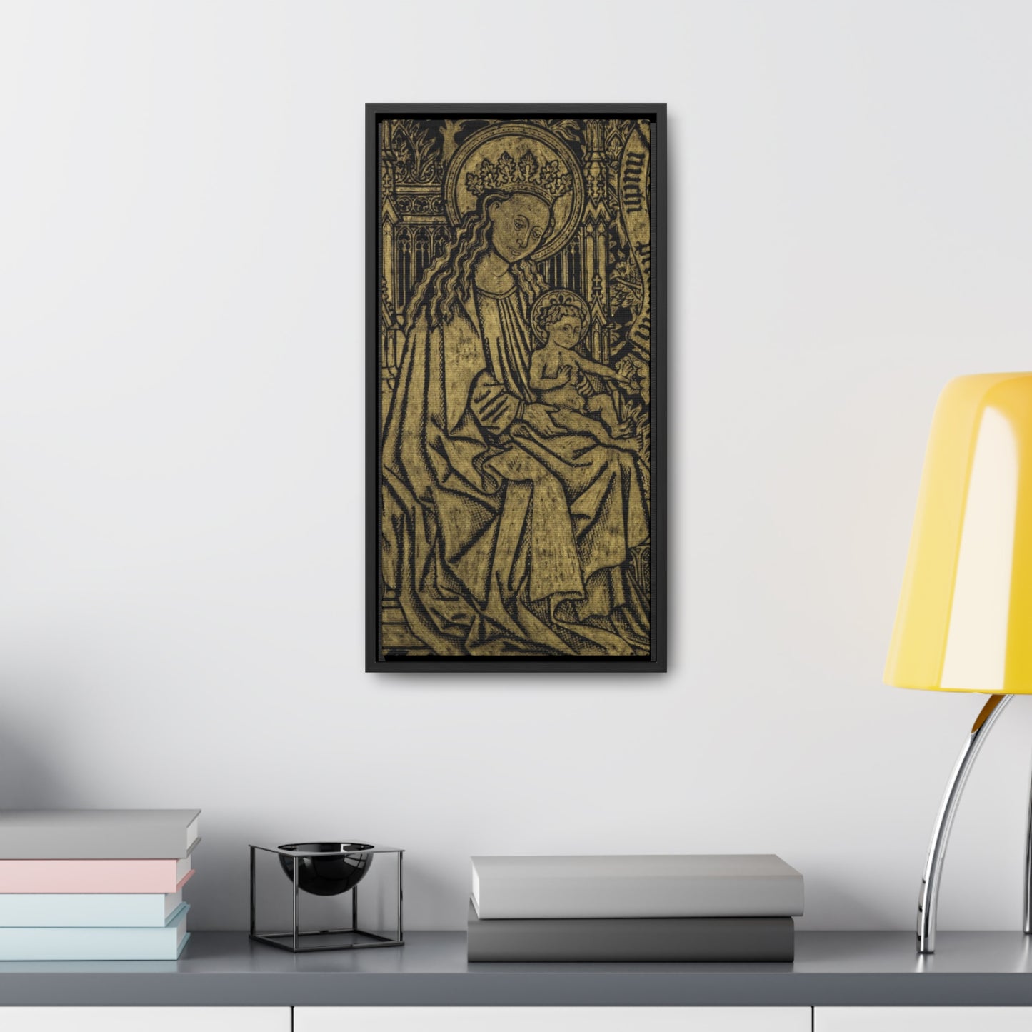 Flemish Blessed Virgin Mary and Jesus - Framed Gallery Canvas Wrap - Sanctus Art Gallery