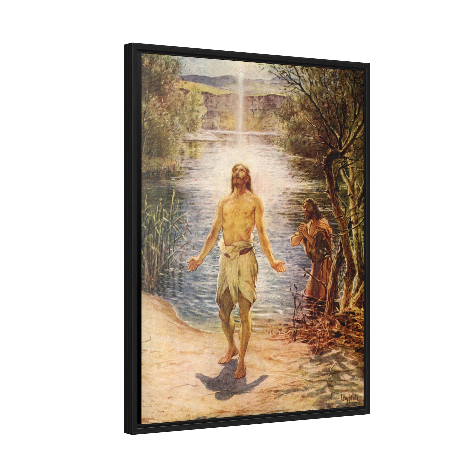 The Baptism of Jesus Framed Canvas - Sanctus Art Gallery