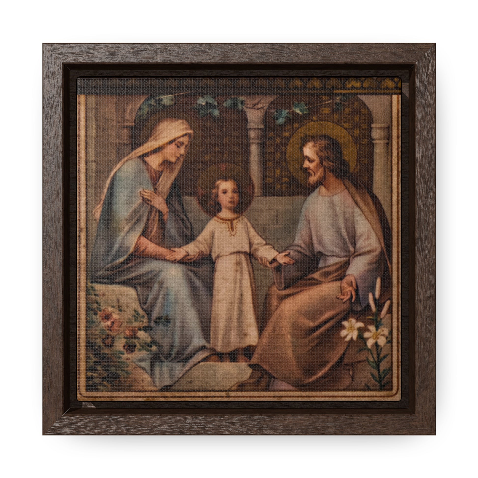 Holy Family Framed Gallery Canvas Wrap 6"x6" - Studio Lams Creative Collective