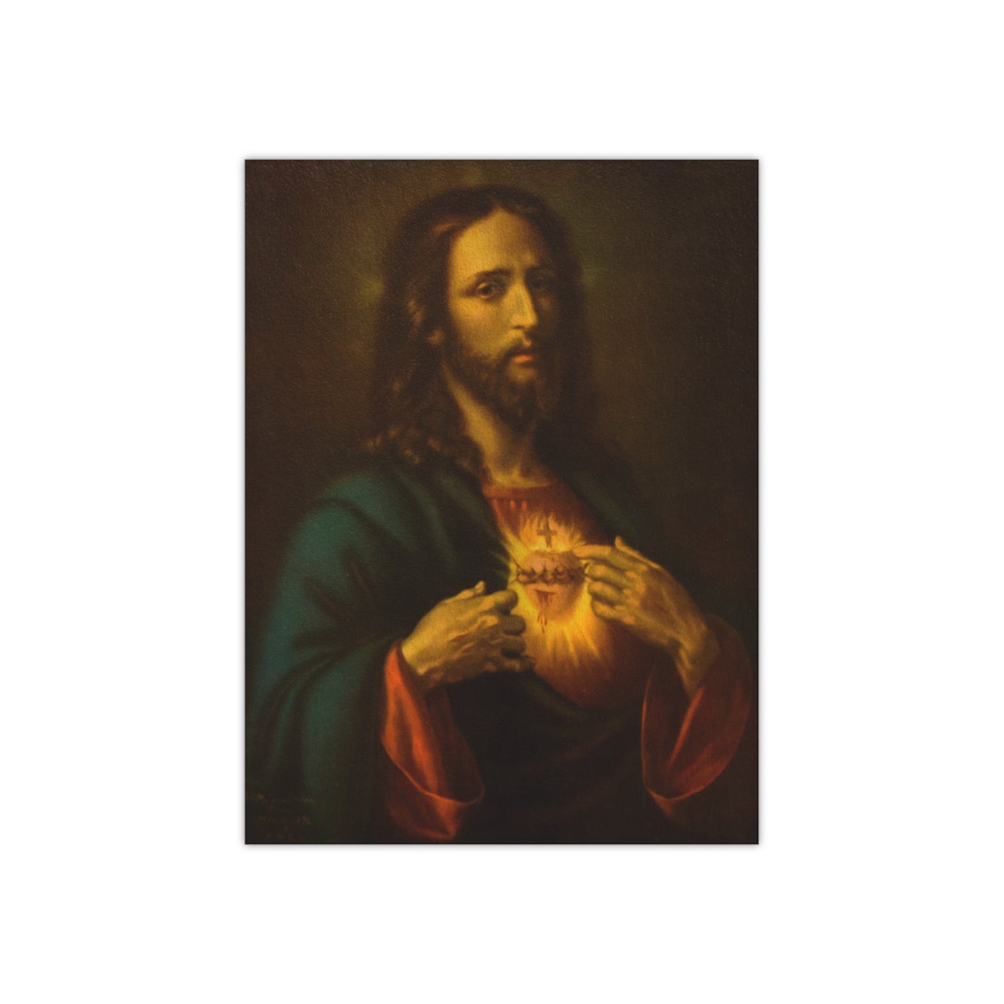1876 Sacred Heart of Jesus Satin Print (300gsm) - Studio Lams Creative Collective
