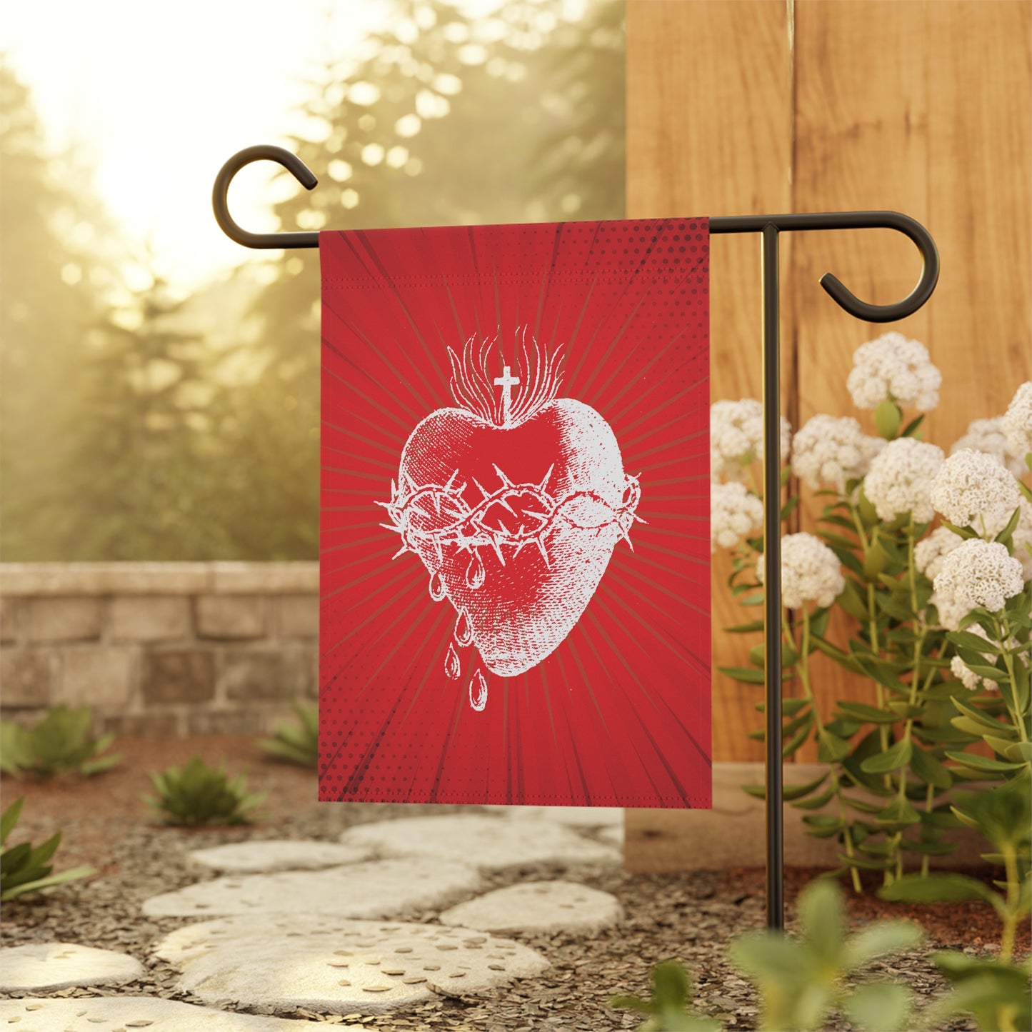 Sacred Heart of Jesus Home & Garden Banner - Studio Lams Creative Collective