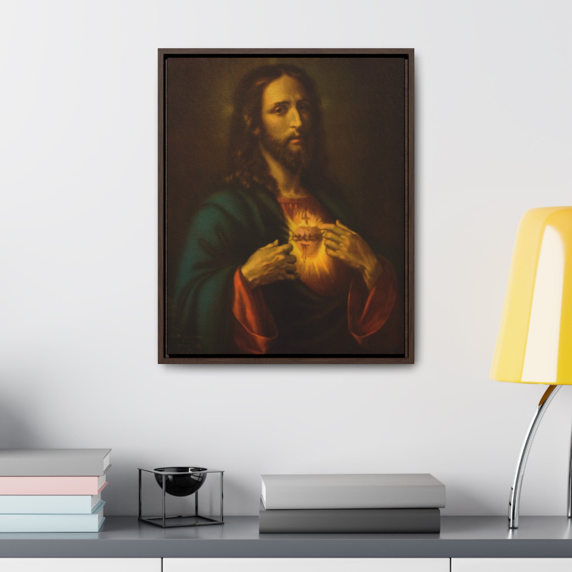 1876 Sacred Heart of Jesus Framed, Gallery Canvas Wraps - Sanctus Art Gallery