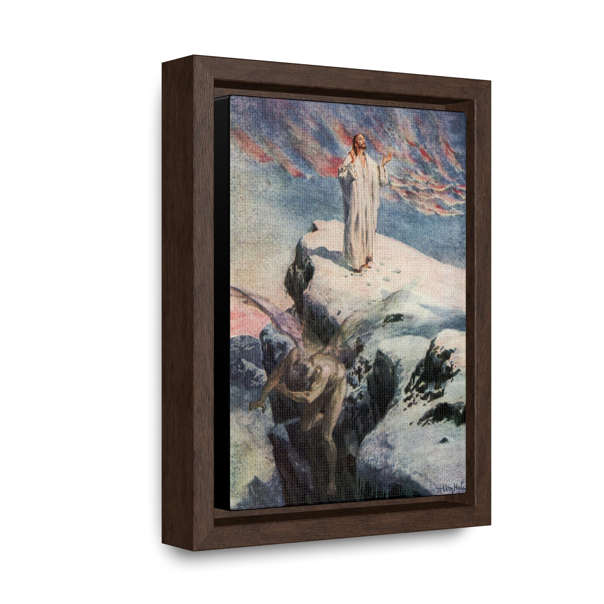 The Temptation of Jesus Framed, Gallery Canvas Wrap - 5"x7" - Studio Lams Creative Collective