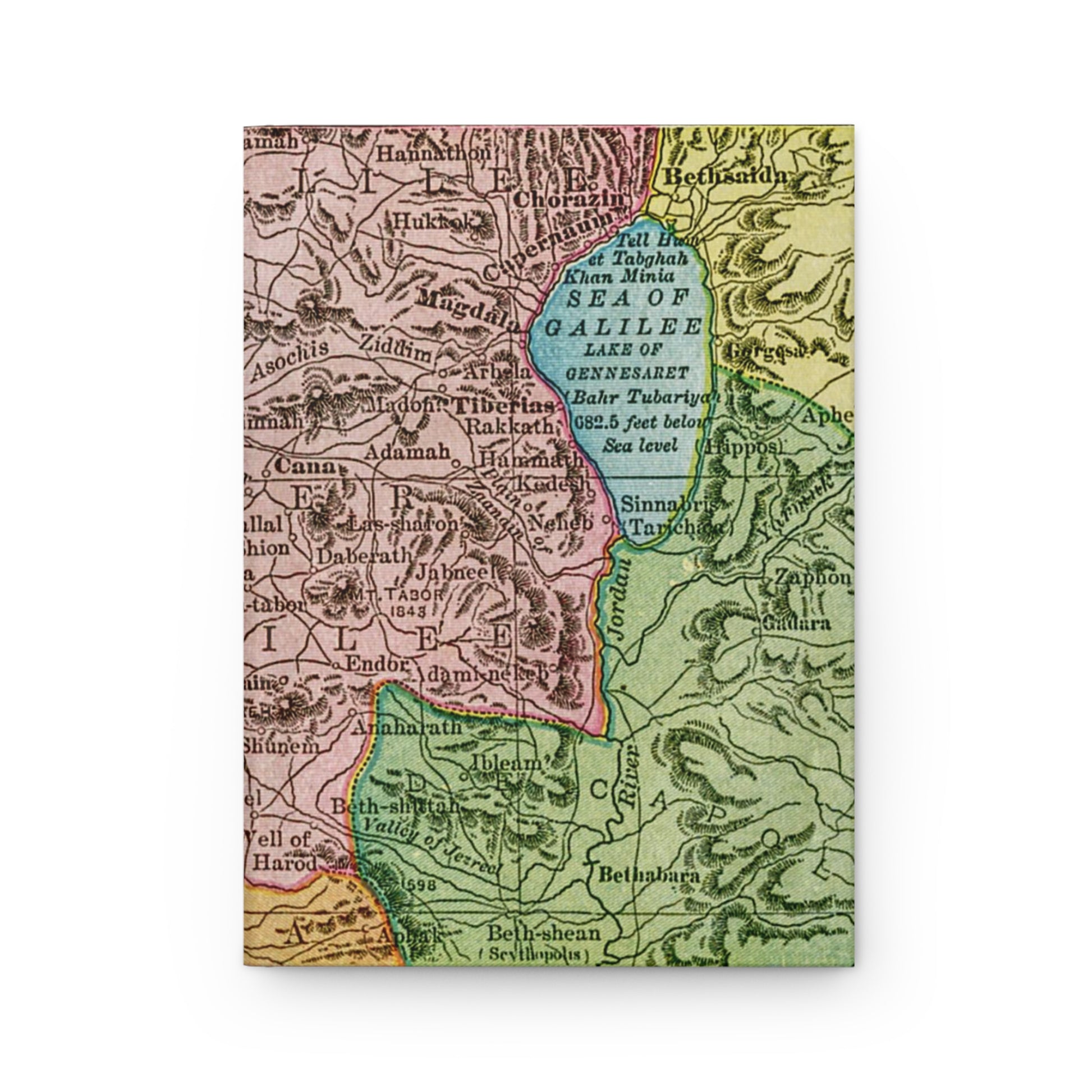 Antique Color Map of Galilee Hardcover Journal - Sanctus Art Gallery
