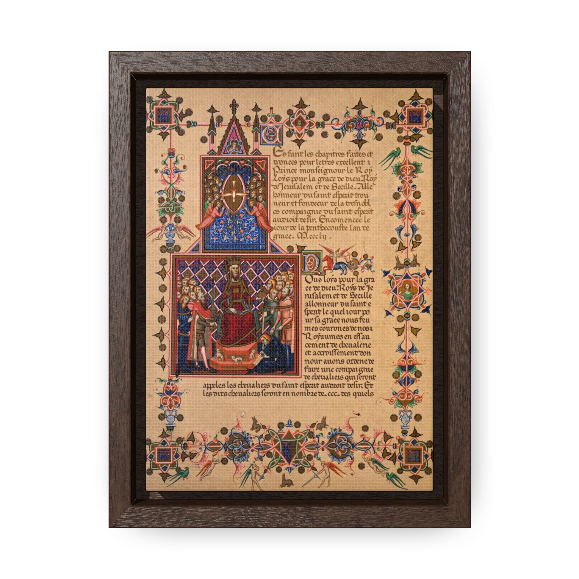 Holy Trinity Manuscript - Plate II Framed Gallery Canvas 5"x7" - Studio Lams Creative Collective