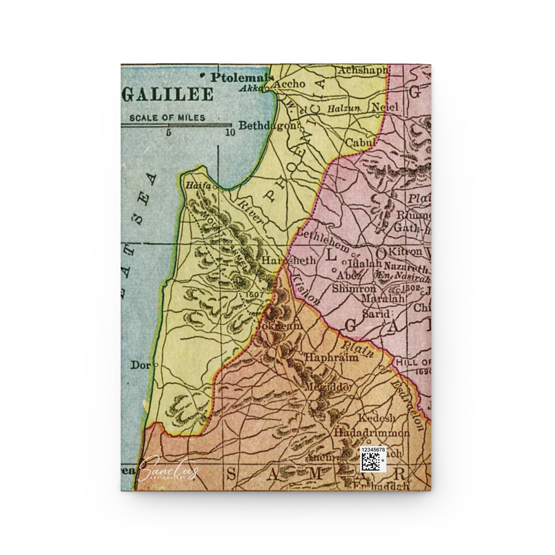 Antique Color Map of Galilee Hardcover Journal - Sanctus Art Gallery