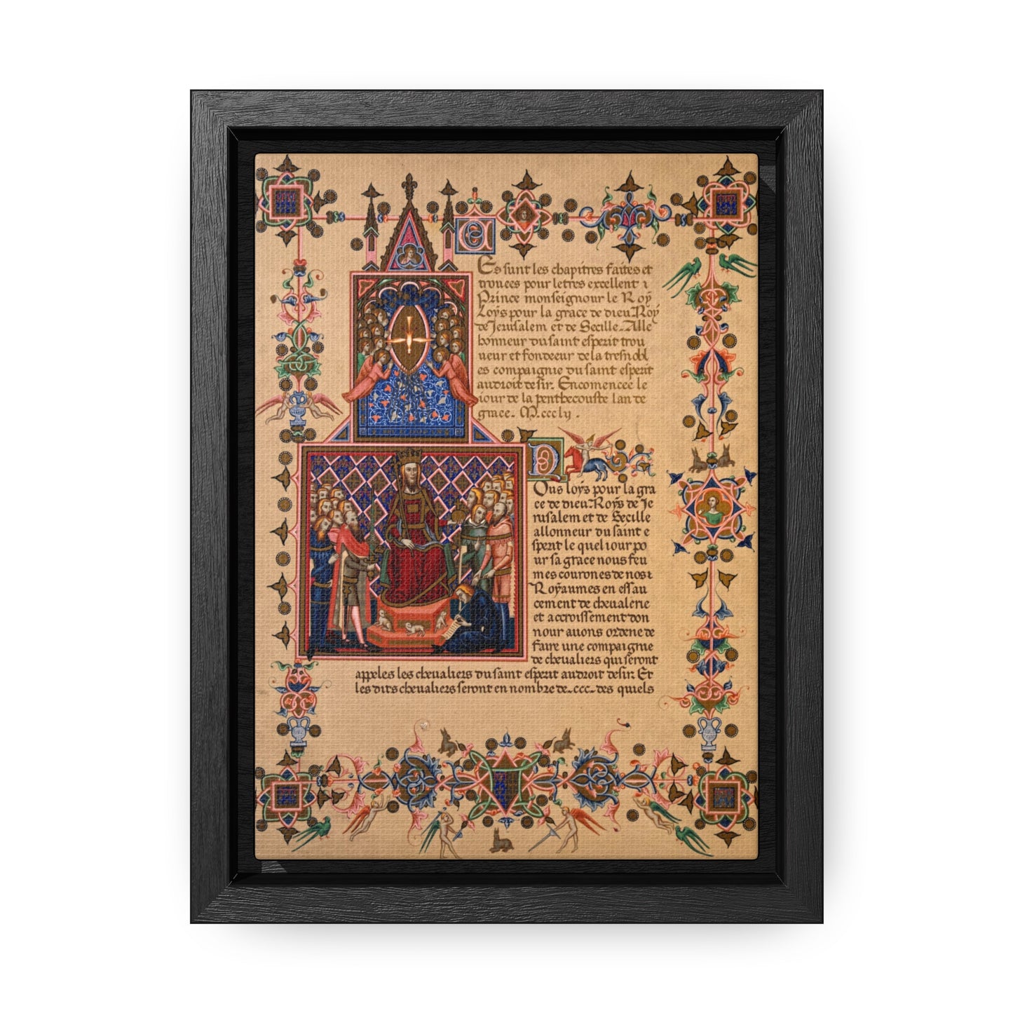 Holy Trinity Manuscript - Plate II Framed Gallery Canvas 5"x7" - Studio Lams Creative Collective