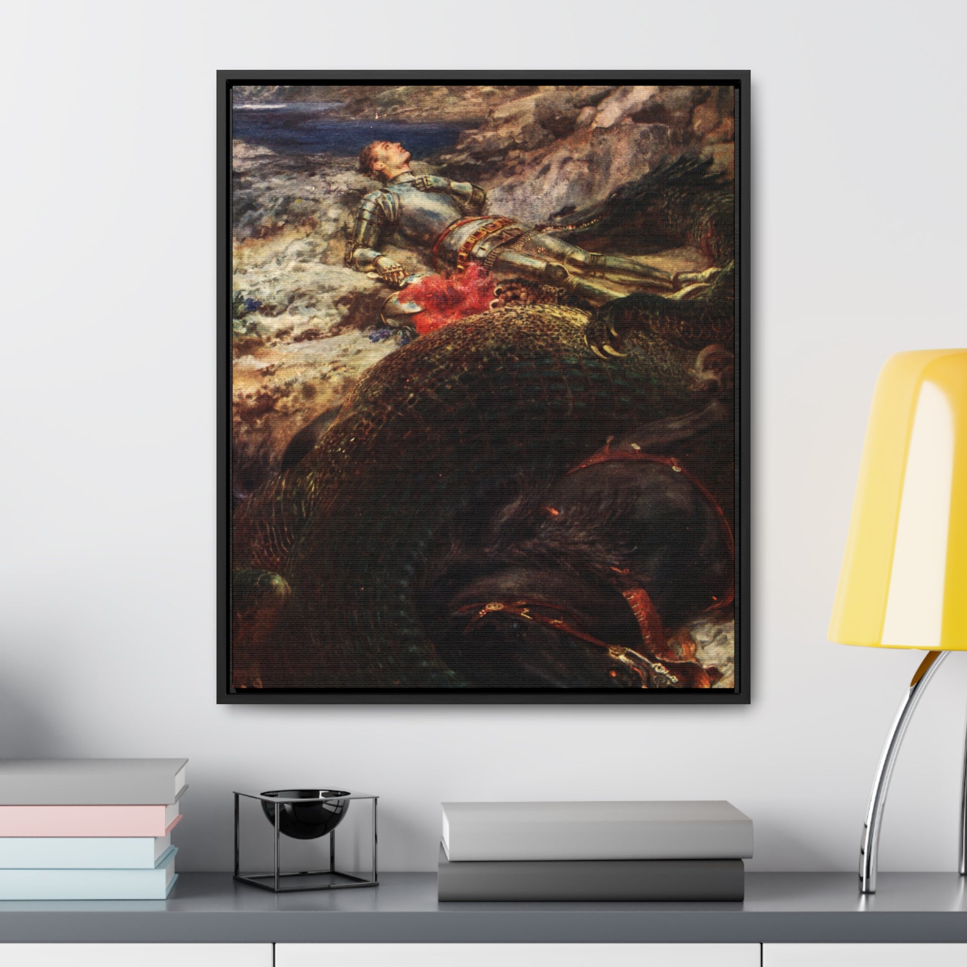 St. George and the Dragon Framed Canvas - Sanctus Art Gallery