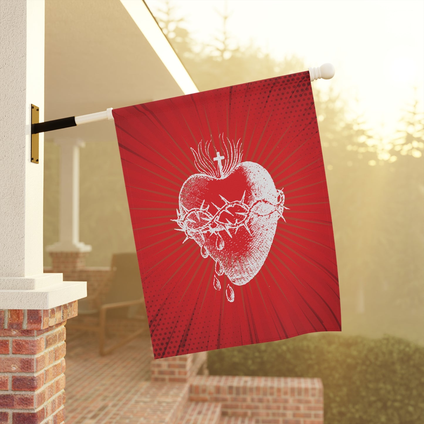 Sacred Heart of Jesus Home & Garden Banner - Studio Lams Creative Collective