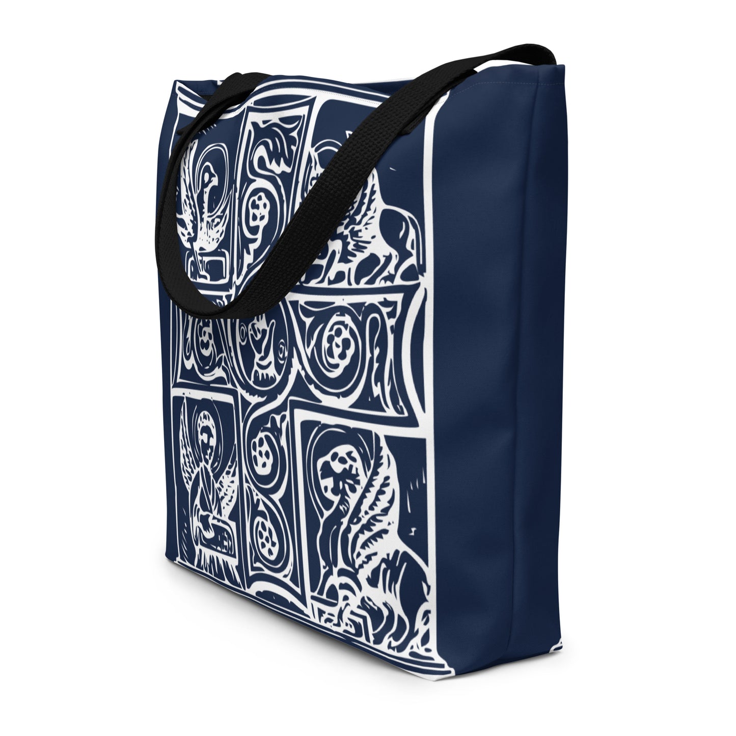 Sacred Tetramorph - Large Tote Bag w/pocket - Sanctus Art Gallery