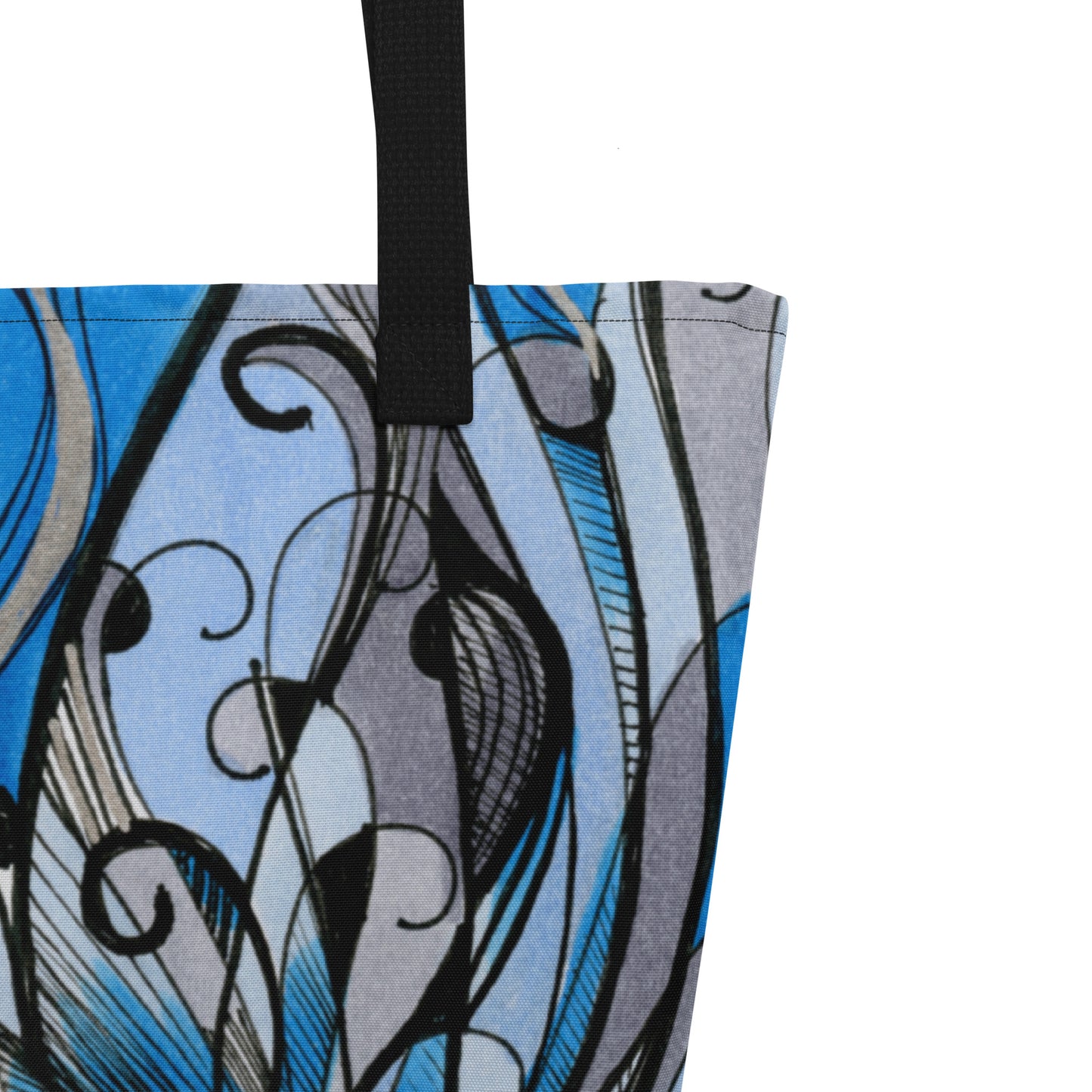 Blue Horizons Large Tote Bag w/ Pocket - Sanctus Art Gallery