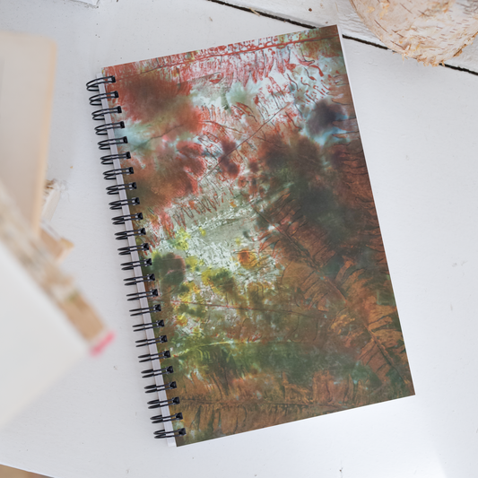 Forest Ferns Fiber Art Spiral Notebook - Dotted Paper - Sanctus Art Gallery