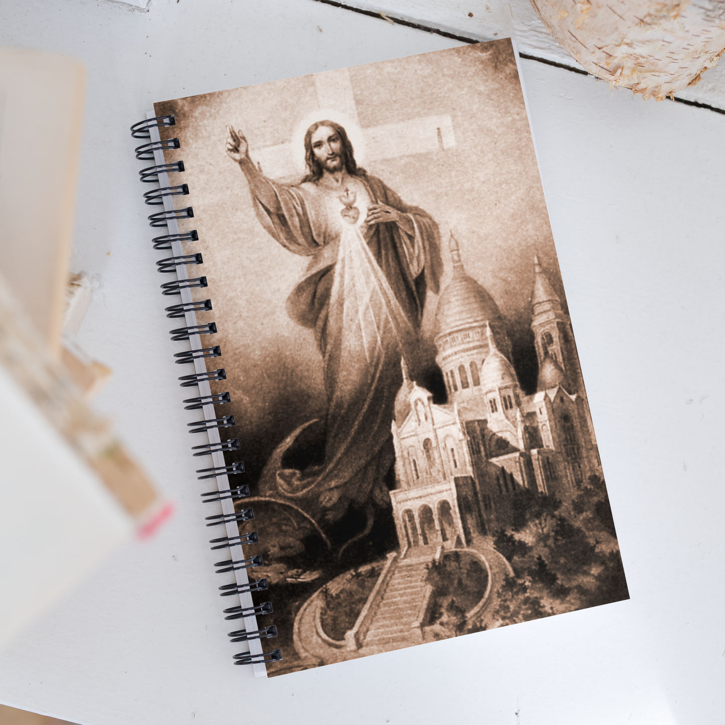 1922 Sacred Heart of Jesus Spiral Notebook - Natural - Sanctus Art Gallery