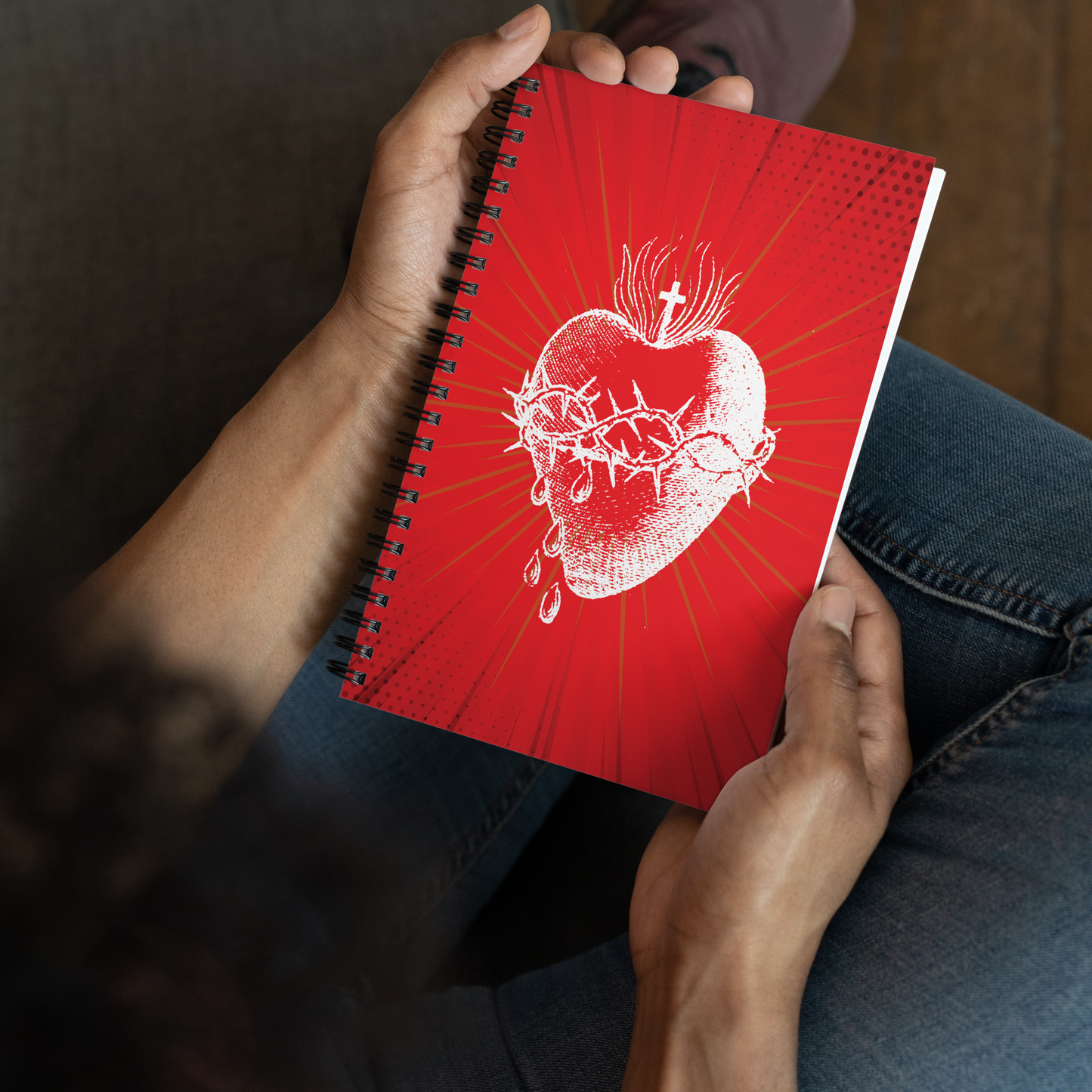 Sacred Heart Spiral Notebook - Red - Sanctus Art Gallery