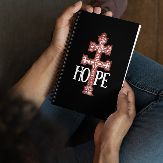 Vintage Crucifix Hope Spiral Notebook - Sanctus Art Gallery