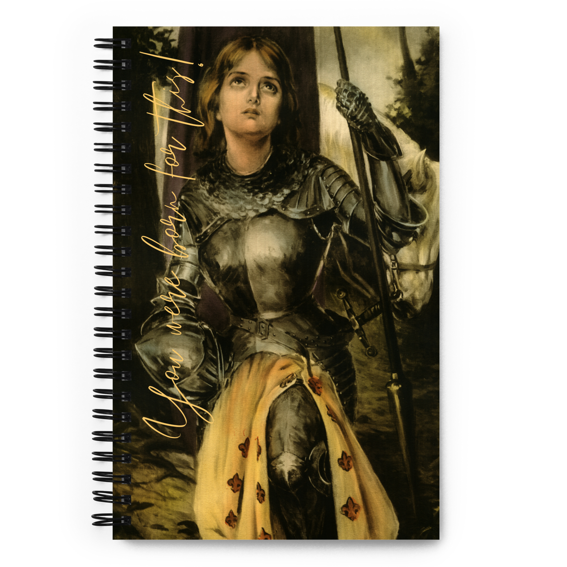 St Joan of Arc with Text Spiral Notebook - Dotted Paper - Studio Lams Creative Collective